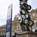 Clock sculpture in front of Gare Saint Lazare
